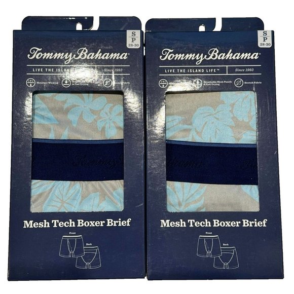 2 X Tommy Bahama Tropical Print Mesh Tech Underwear Boxer Briefs $60 - Picture 5 of 10